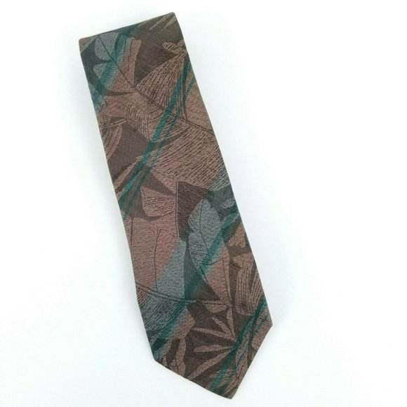 Fendi Other - FENDI Roma Silk Tie Made in Italy Brown Leaf Print